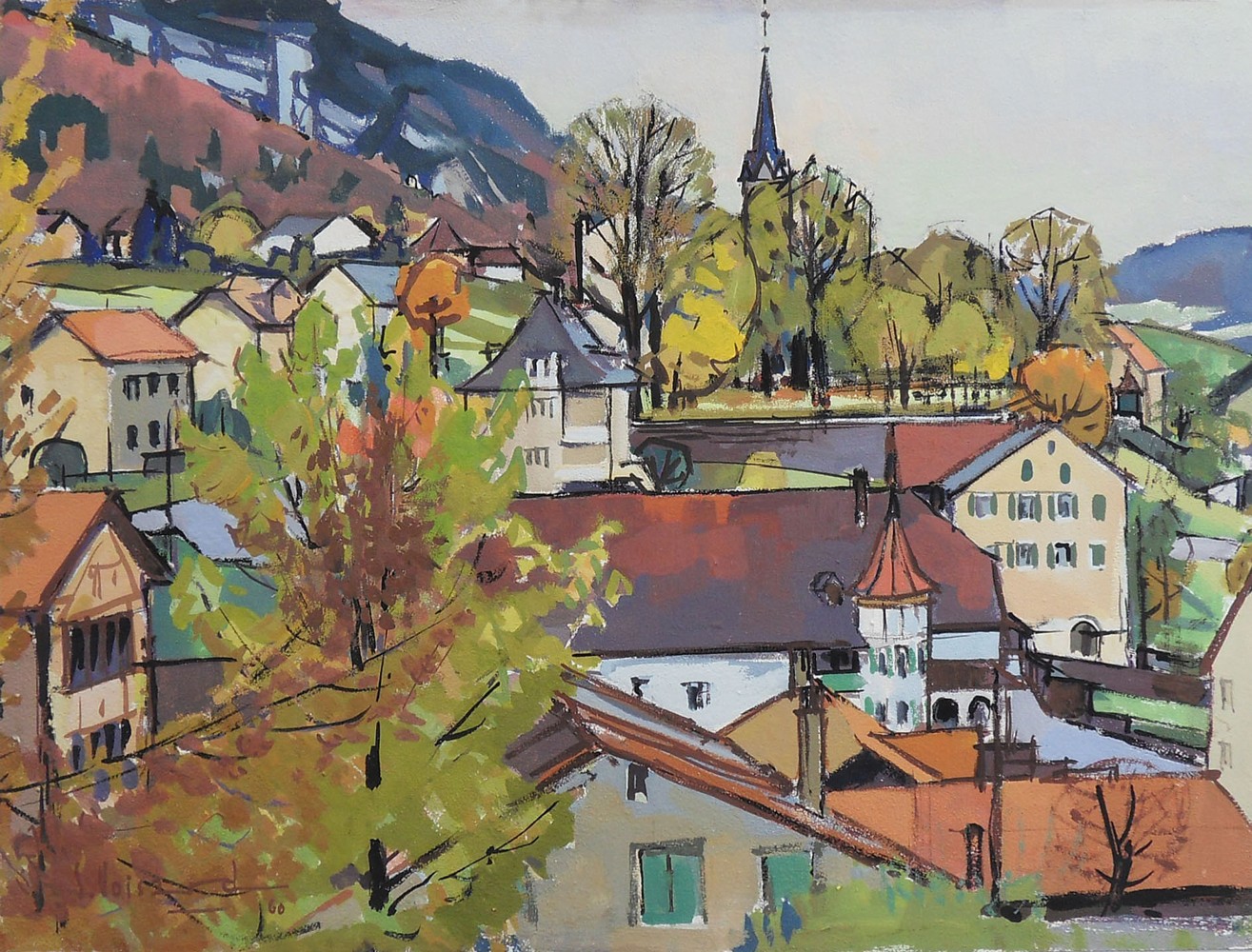 Serge Voisard - La ville de Moutier (1945)