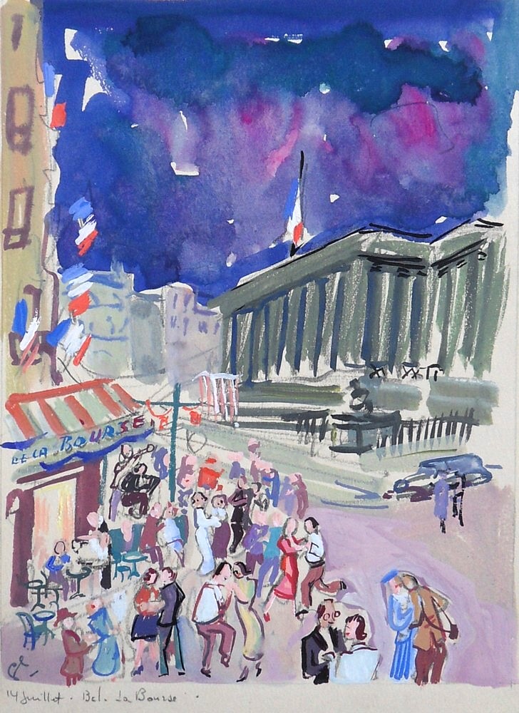 Bal du 14 juillet <br>devant la Bourse